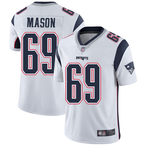 New England Patriots Football 69 Vapor Untouchable Limited White Men Shaq Mason Road NFL Jersey